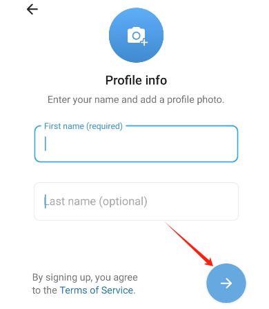 纸飞机注册输入姓名
